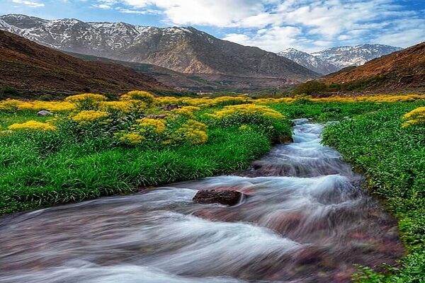 river with water in high atlas mountains