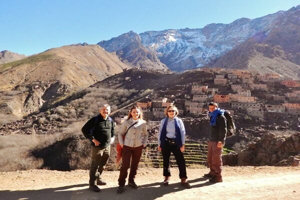 tourists taking a picture in imlil valley