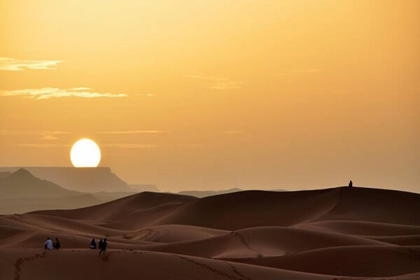 sunset in the sahara desert