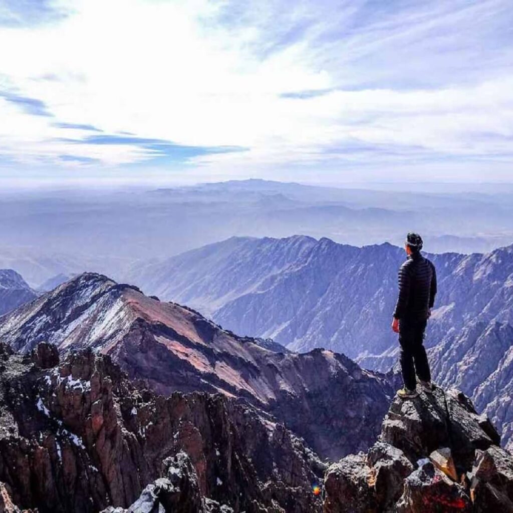 view from the summit of mt toubkal