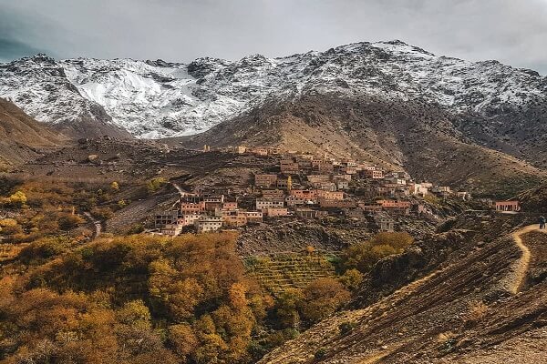 berber village and mountains in back