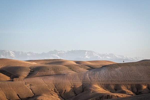 mountain range and desert