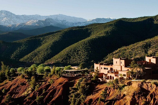 atlas mountains ourika hotel in mountains and snow in the peak