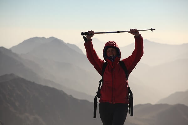 girl walking in mountain