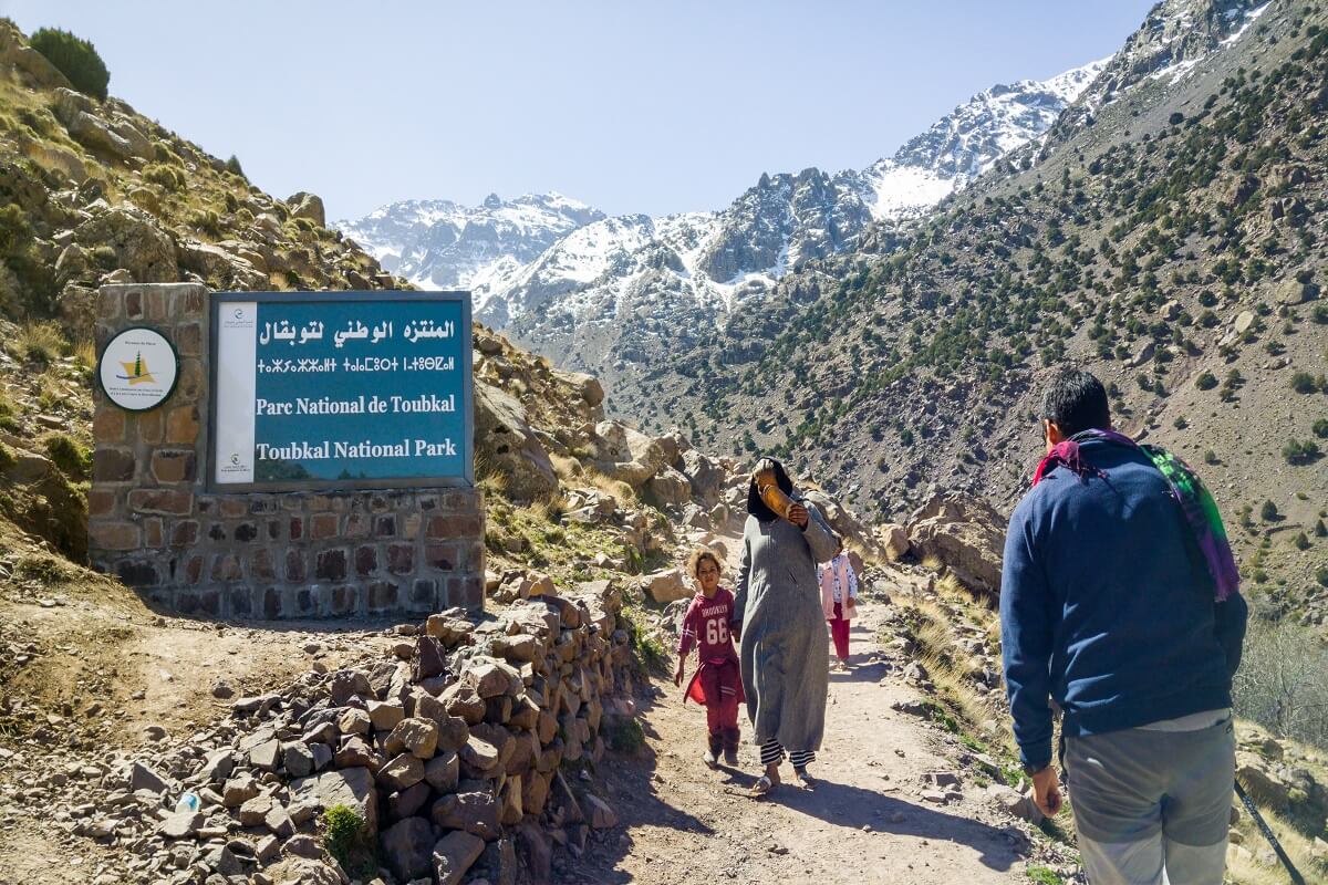 walking up mount toubkal hike toubkal from of national park