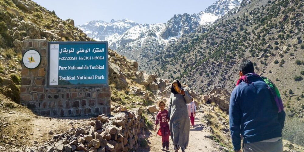 walking_up_mount_toubkal hike toubkal from of national park